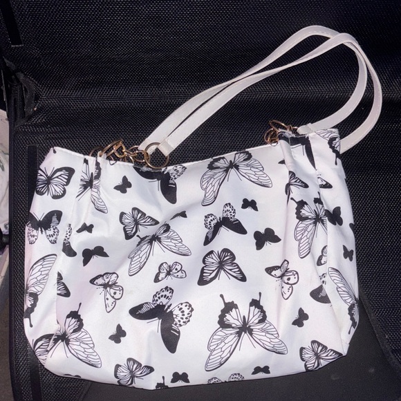 White Butterfly Print Women's Bag - Picture 2 of 3